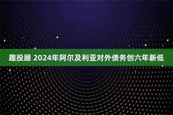 趣投顾 2024年阿尔及利亚对外债务创六年新低